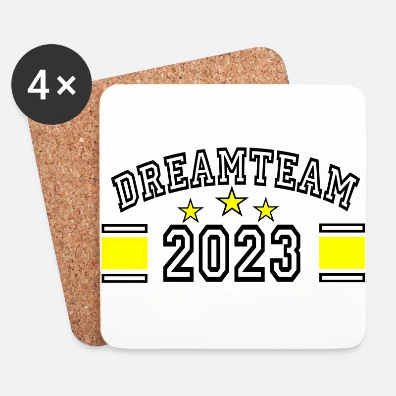 Dreamteam 2023 - Untersetzer (4er-Set) - Weiß