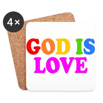 God is love - Dessous de verre (lot de 4) - blanc - Devant