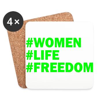 Women life freedom - Dessous de verre (lot de 4) - blanc - Devant