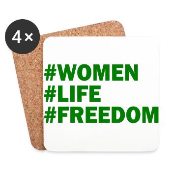 Women life freedom - Dessous de verre (lot de 4) - blanc - Devant