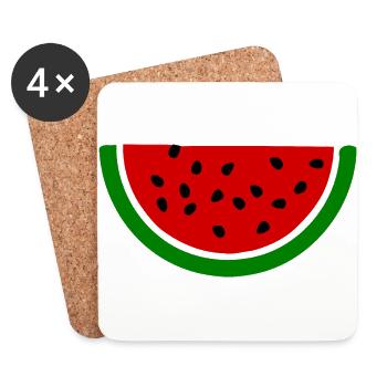 Melon pastèque - Dessous de verre (lot de 4) - blanc - Devant