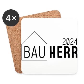 Bauherr - Untersetzer (4er-Set) - Weiß - Vorne