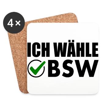 ich wähle bsw - Untersetzer (4er-Set) - Weiß - Vorne