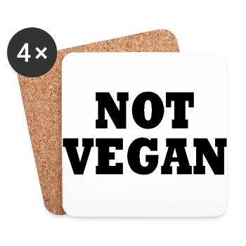 Not vegan - Coasters (set of 4) - white - Front