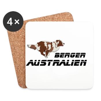 berger australien - Dessous de verre (lot de 4) - blanc - Devant