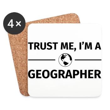 Trust me I'm a Geographer - Coasters (set of 4) - white - Front