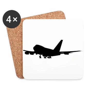 Jumbo Jet A380 pour les fans d’avions - Dessous de verre (lot de 4) - blanc - Devant