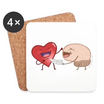 Heart And Mind - Coasters (set of 4) - white - Front