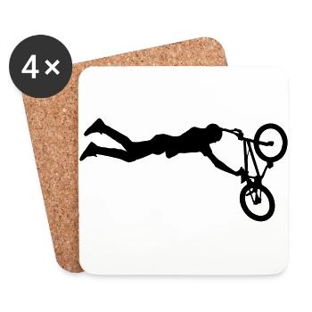 BMX Bicycle Sports Bike - Dessous de verre (lot de 4) - blanc - Devant