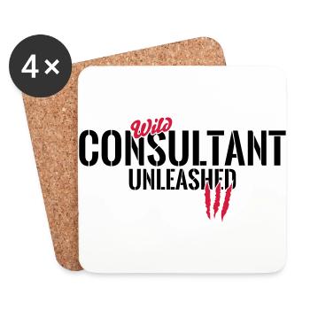 Conseiller plus sauvage déchaîné - Dessous de verre (lot de 4) - blanc - Devant