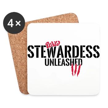 Wild stewardess unleashed - Coasters (set of 4) - white - Front