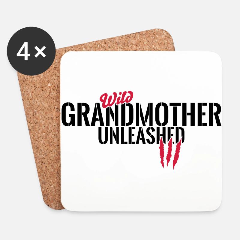 Wilde Oma entfesselt - Untersetzer (4er-Set) - Weiß