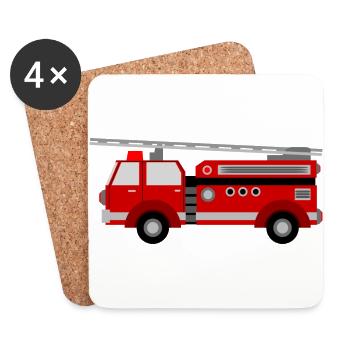 firetruck - Coasters (set of 4) - white - Front