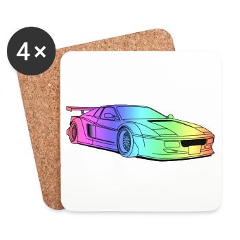 cool car colourful - Untersetzer (4er-Set) - Weiß - Vorne
