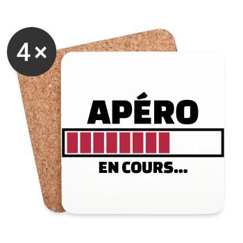 apéro en cours - Dessous de verre (lot de 4) - blanc - Devant
