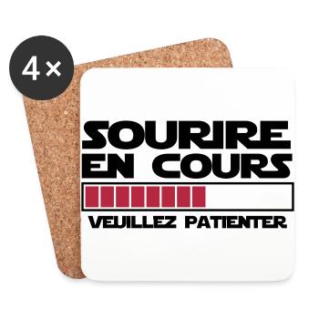 sourire en cours veuillez patienter - Dessous de verre (lot de 4) - blanc - Devant