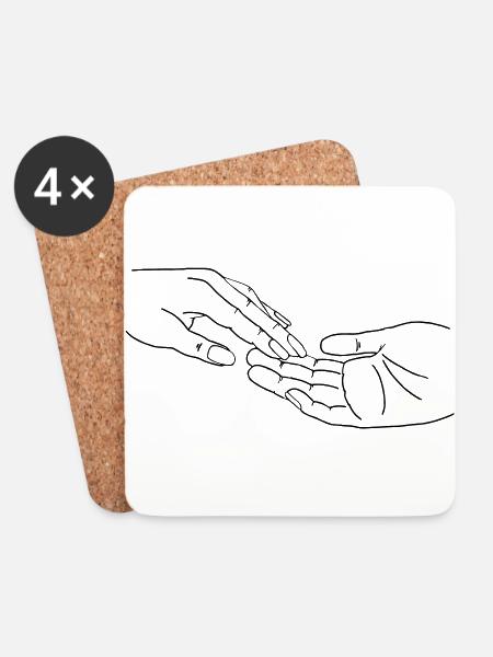 hands - Coasters (set of 4) - white