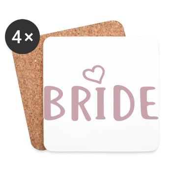Bride - Junggessellinenabschied - BRIDE Imprimer - Dessous de verre (lot de 4) - blanc - Devant