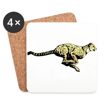 cheetah cat jaguar leopard ocelot cheetah wildcat23 - Coasters (set of 4) - white - Front
