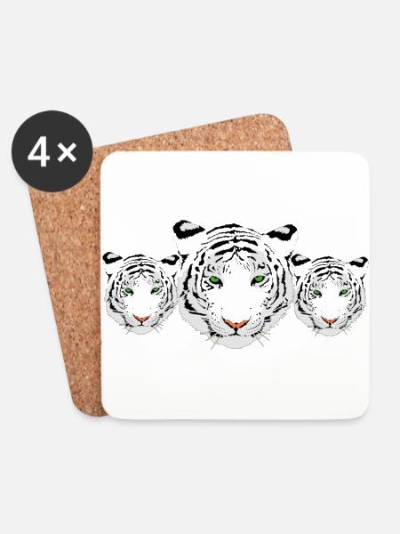white Tieger - Coasters (set of 4) - white