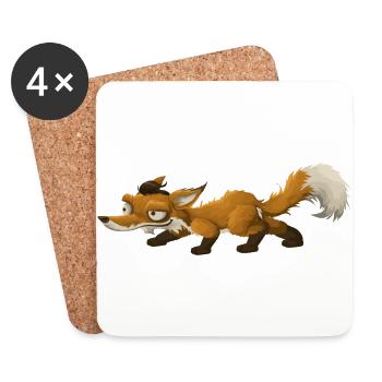 renard - Dessous de verre (lot de 4) - blanc - Devant