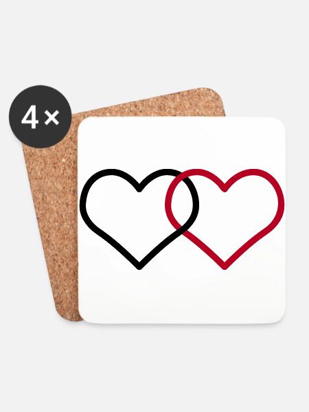 Ehe Allianzen Herz Corazone Alianzas Herz Ehe - Untersetzer (4er-Set) - Weiß