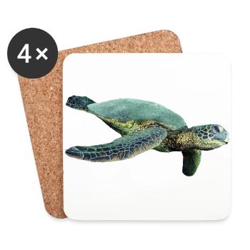 turtle schildkroete tiere animals6 - Untersetzer (4er-Set) - Weiß - Vorne