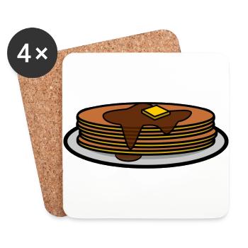 Pfannkuch crêpes crêpes petit déjeuner fruehstueck2 - Dessous de verre (lot de 4) - blanc - Devant