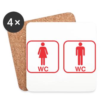WC - Untersetzer (4er-Set) - Weiß - Vorne