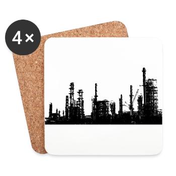Oil refinery industry - Coasters (set of 4) - white - Front