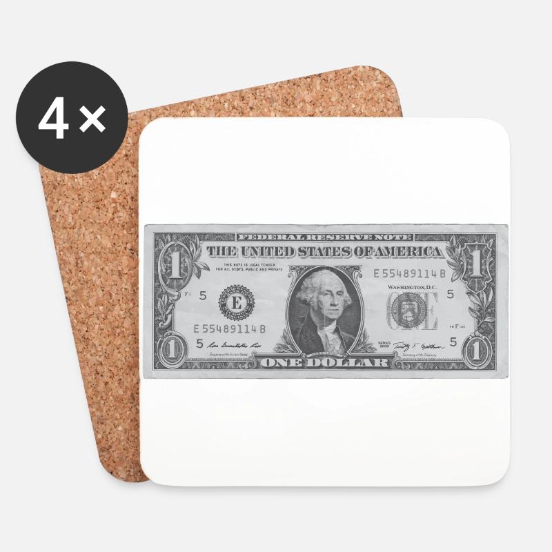 1 Dollar - Untersetzer (4er-Set) - Weiß