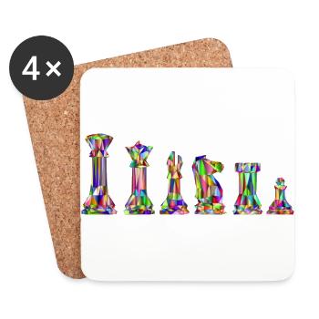 Stained glass chess games - Coasters (set of 4) - white - Front