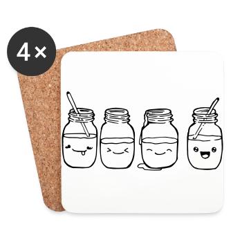 Mason Jars smoothies green juices - Untersetzer (4er-Set) - Weiß - Vorne