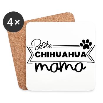 Beste Chihuahua Mama - Untersetzer (4er-Set) - Weiß - Vorne