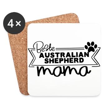 Beste Australian Shepherd Mama - Untersetzer (4er-Set) - Weiß - Vorne