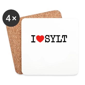 I love Sylt - Untersetzer (4er-Set) - Weiß - Vorne