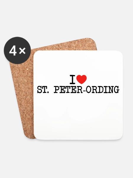 I love St. Peter-Ording - Untersetzer (4er-Set) - Weiß