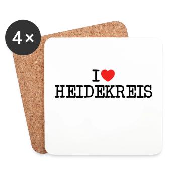 I love Heidekreis - Untersetzer (4er-Set) - Weiß - Vorne