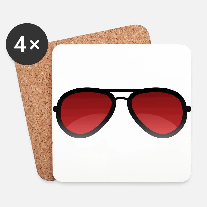 Sonnenbrille Pilotenbrille - Untersetzer (4er-Set) - Weiß