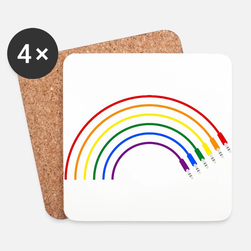 RAINBOW - Untersetzer (4er-Set) - Weiß