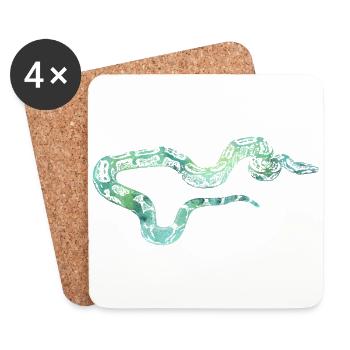serpent - Dessous de verre (lot de 4) - blanc - Devant