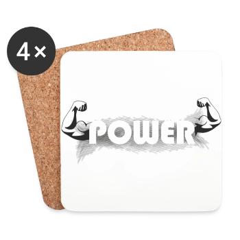 Muscle Power Fitness - Coasters (set of 4) - white - Front
