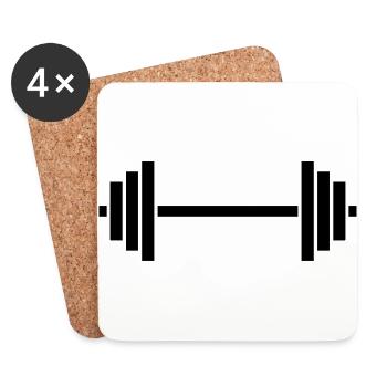Dumbbell Barbell Dumbbell - Coasters (set of 4) - white - Front