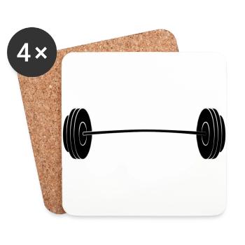 Health Gym Gym Pumping Iron Sport Shirt - Coasters (set of 4) - white - Front
