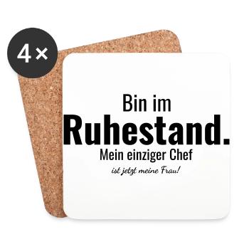 Rente, Ruestand, Verheiratet, Opa, Rentner - Untersetzer (4er-Set) - Weiß - Vorne