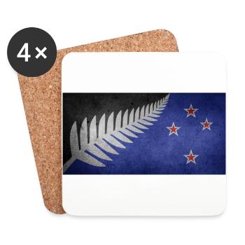Neuseeland Flagge We love NZ - Untersetzer (4er-Set) - Weiß - Vorne