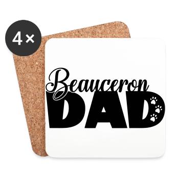 Beauceron Dad - Hundepapa lustiger Spruch - Untersetzer (4er-Set) - Weiß - Vorne