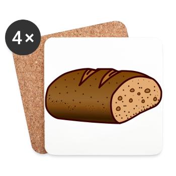 Brot Leib essen - Untersetzer (4er-Set) - Weiß - Vorne