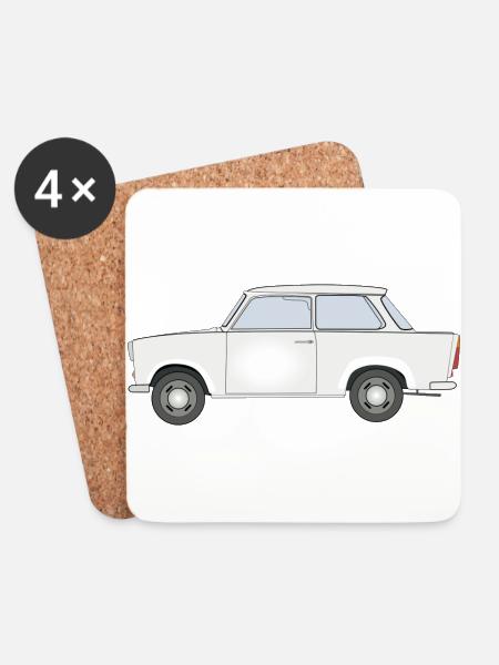 Trabi - Untersetzer (4er-Set) - Weiß