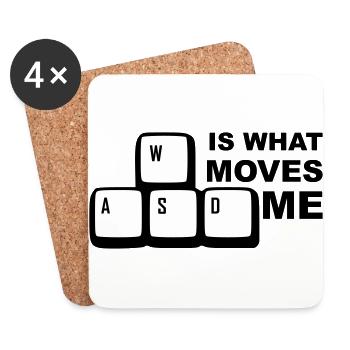 WASD est ce qui me déplace - Dessous de verre (lot de 4) - blanc - Devant